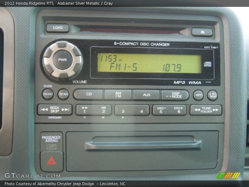 Alabaster Silver Metallic / Gray 2012 Honda Ridgeline RTS