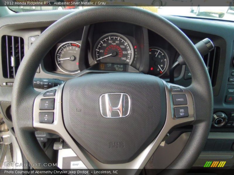 Alabaster Silver Metallic / Gray 2012 Honda Ridgeline RTS