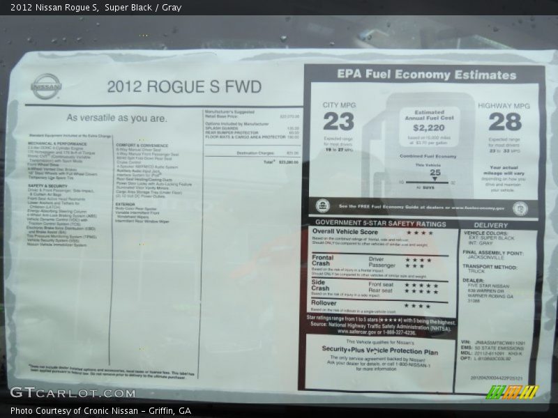 Super Black / Gray 2012 Nissan Rogue S