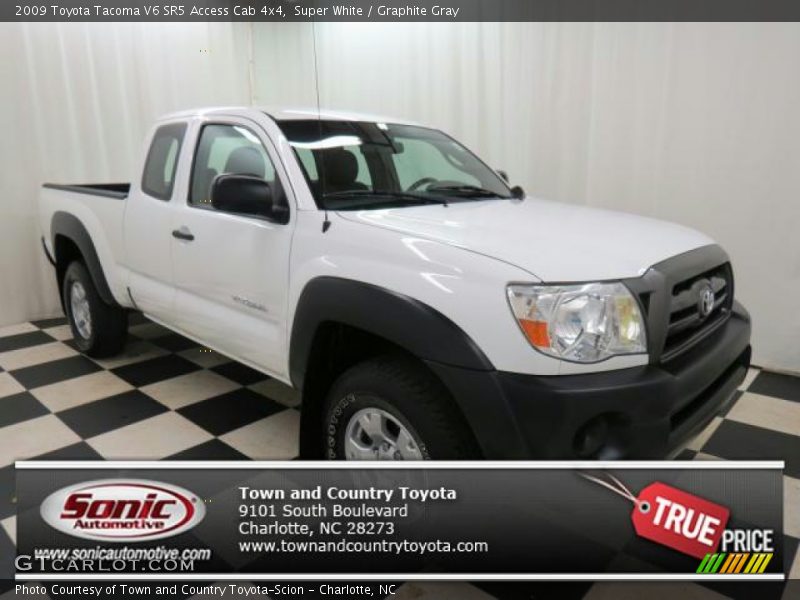 Super White / Graphite Gray 2009 Toyota Tacoma V6 SR5 Access Cab 4x4