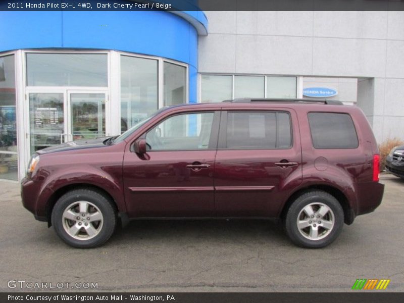 Dark Cherry Pearl / Beige 2011 Honda Pilot EX-L 4WD