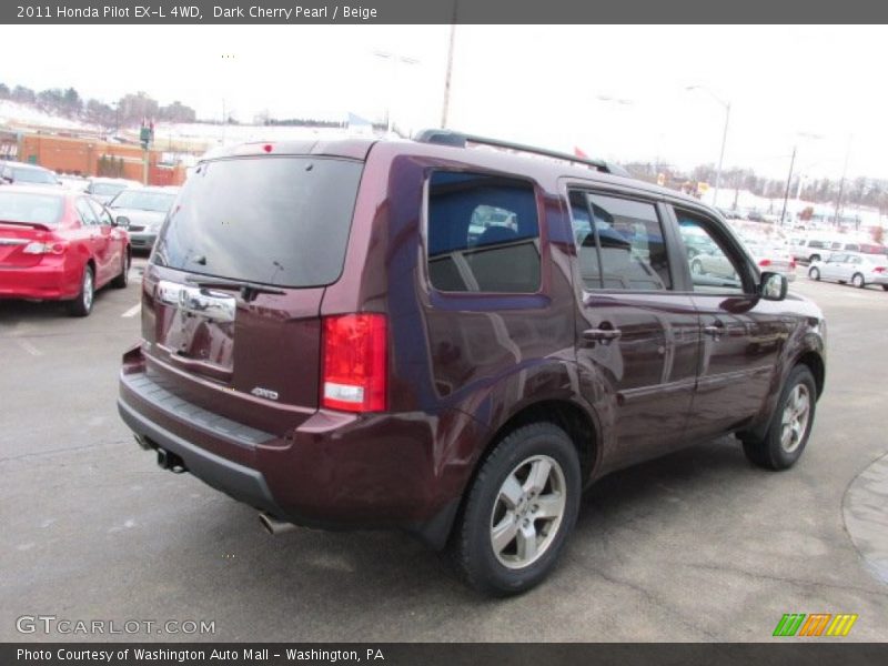 Dark Cherry Pearl / Beige 2011 Honda Pilot EX-L 4WD