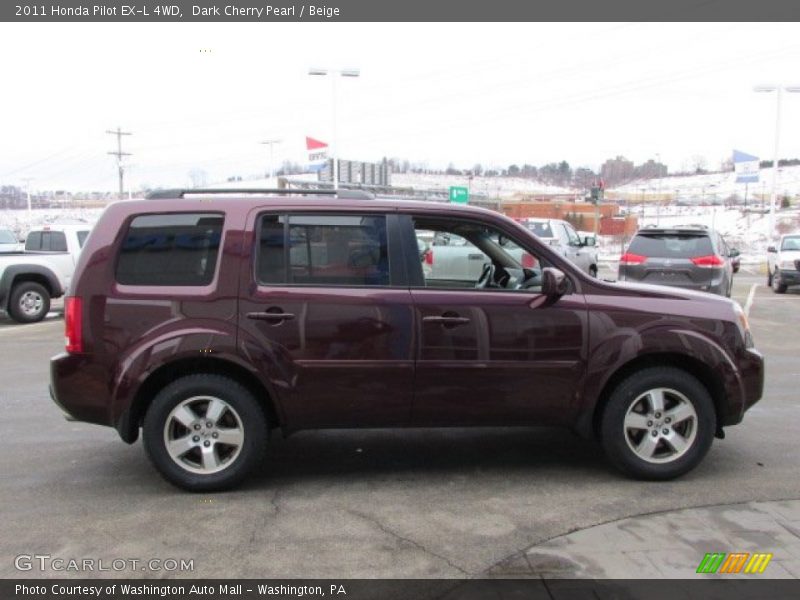 Dark Cherry Pearl / Beige 2011 Honda Pilot EX-L 4WD