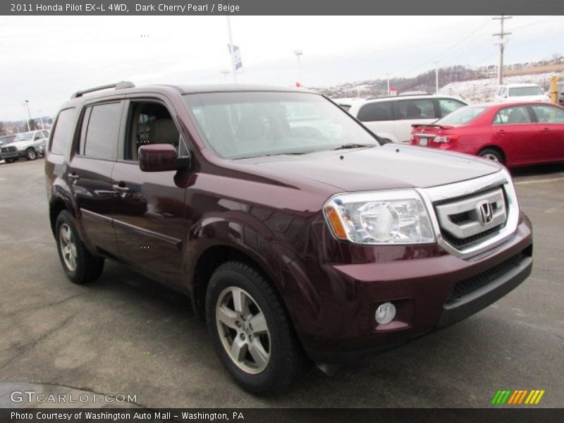 Dark Cherry Pearl / Beige 2011 Honda Pilot EX-L 4WD