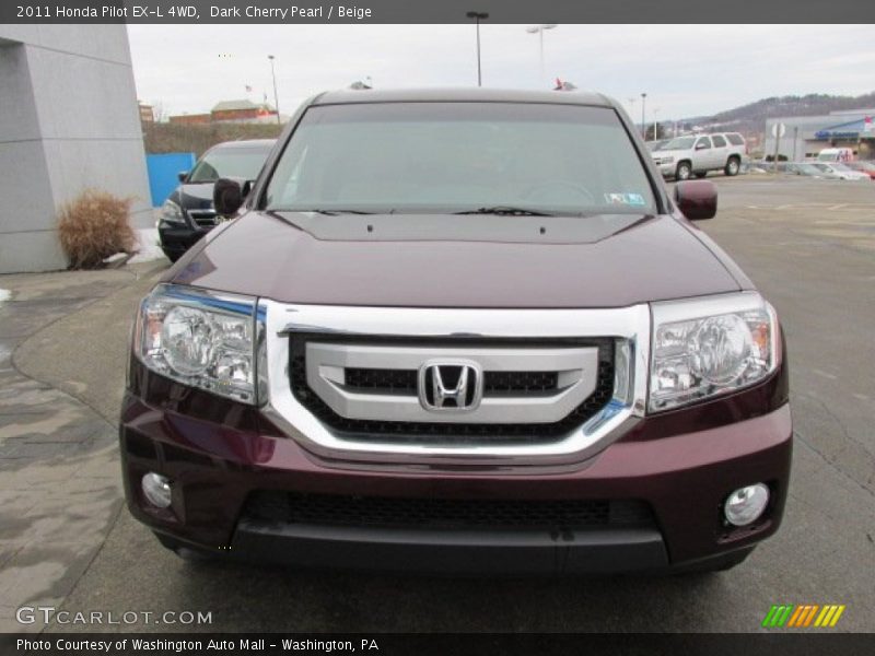 Dark Cherry Pearl / Beige 2011 Honda Pilot EX-L 4WD