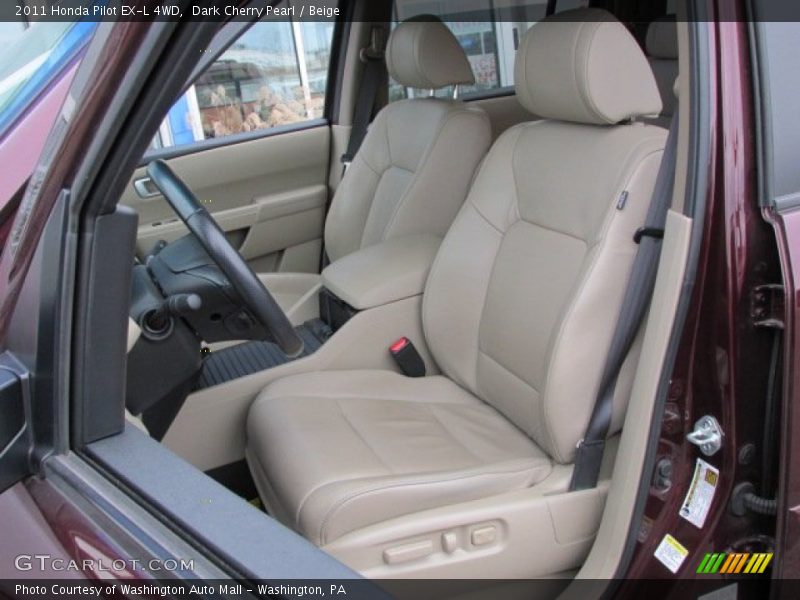 Dark Cherry Pearl / Beige 2011 Honda Pilot EX-L 4WD