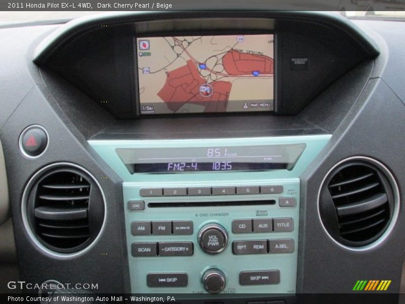 Dark Cherry Pearl / Beige 2011 Honda Pilot EX-L 4WD