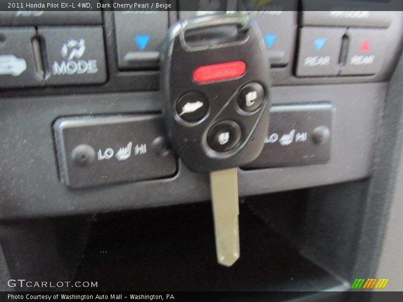 Dark Cherry Pearl / Beige 2011 Honda Pilot EX-L 4WD