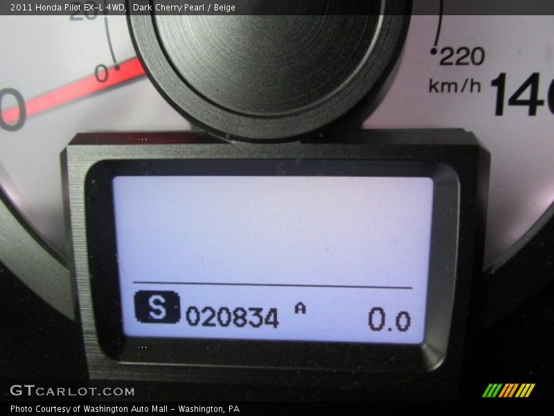 Dark Cherry Pearl / Beige 2011 Honda Pilot EX-L 4WD