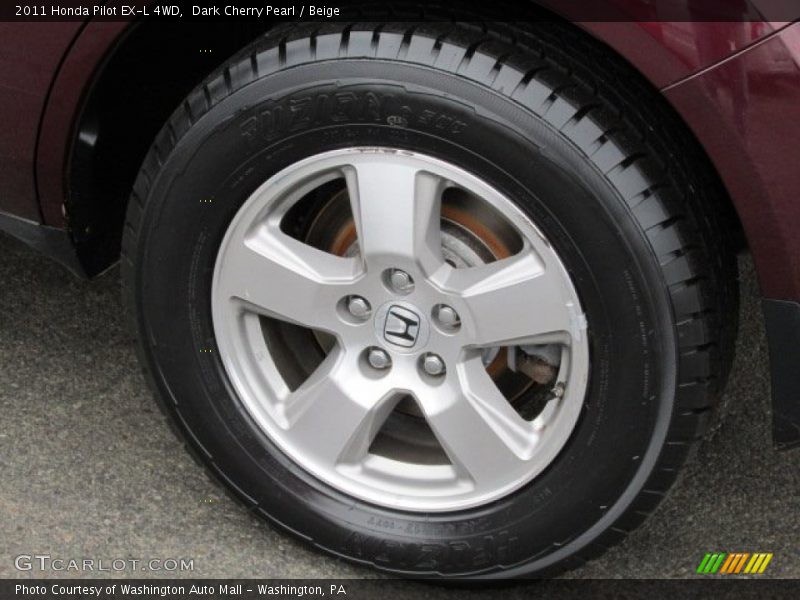 Dark Cherry Pearl / Beige 2011 Honda Pilot EX-L 4WD