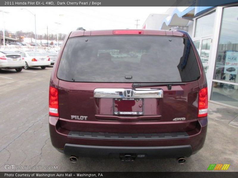 Dark Cherry Pearl / Beige 2011 Honda Pilot EX-L 4WD