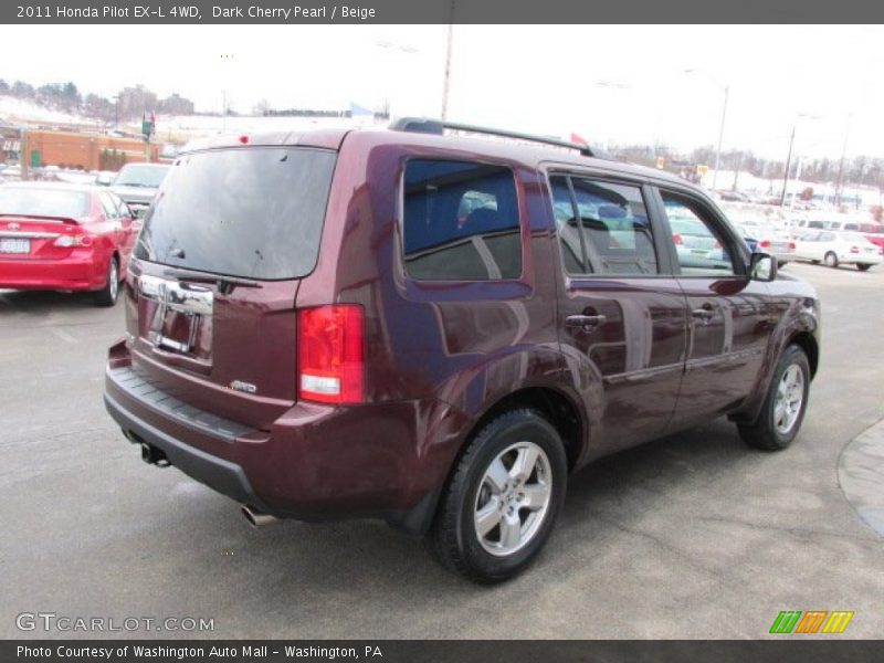 Dark Cherry Pearl / Beige 2011 Honda Pilot EX-L 4WD