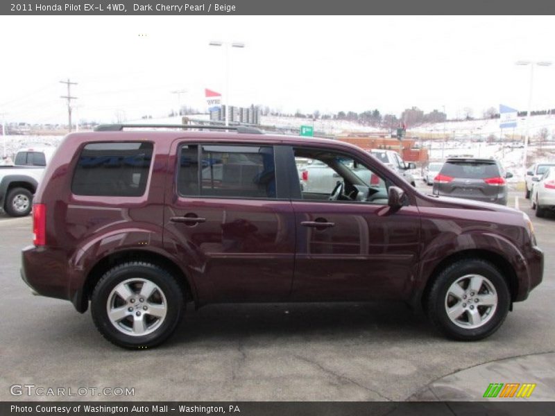 Dark Cherry Pearl / Beige 2011 Honda Pilot EX-L 4WD