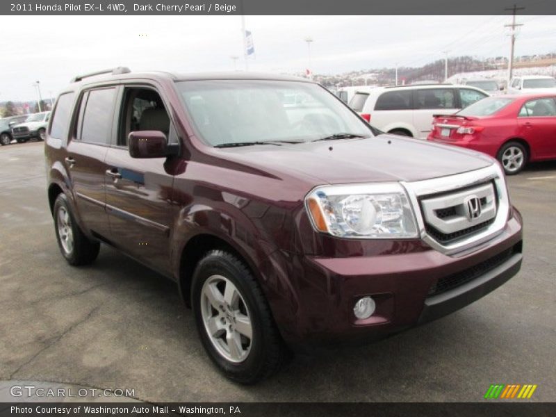 Dark Cherry Pearl / Beige 2011 Honda Pilot EX-L 4WD