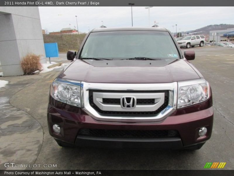 Dark Cherry Pearl / Beige 2011 Honda Pilot EX-L 4WD