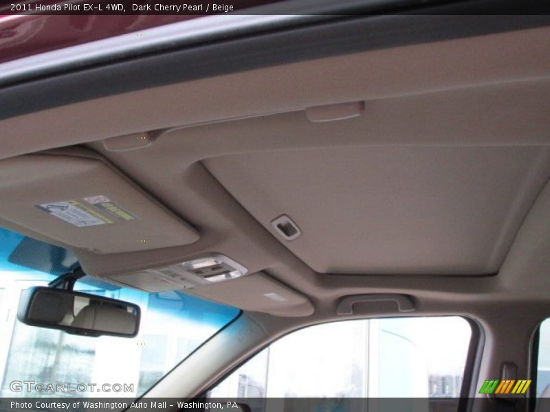 Dark Cherry Pearl / Beige 2011 Honda Pilot EX-L 4WD