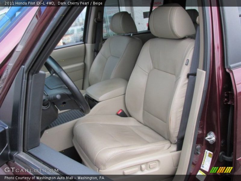 Dark Cherry Pearl / Beige 2011 Honda Pilot EX-L 4WD
