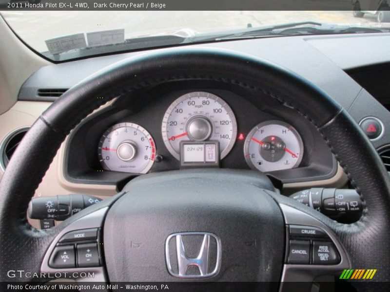Dark Cherry Pearl / Beige 2011 Honda Pilot EX-L 4WD