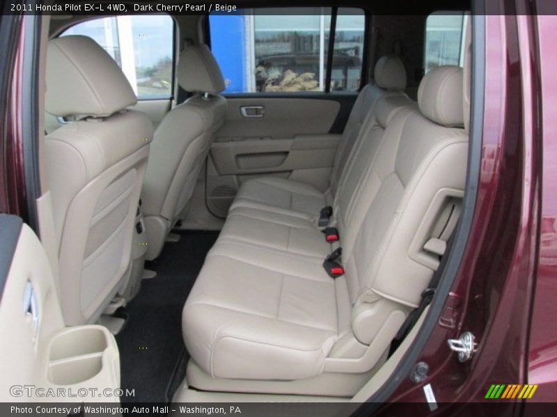Dark Cherry Pearl / Beige 2011 Honda Pilot EX-L 4WD