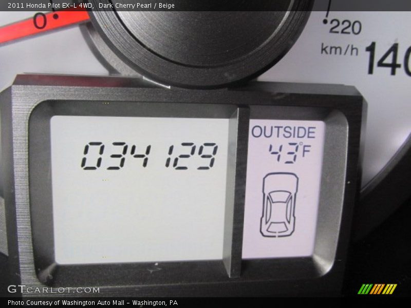 Dark Cherry Pearl / Beige 2011 Honda Pilot EX-L 4WD