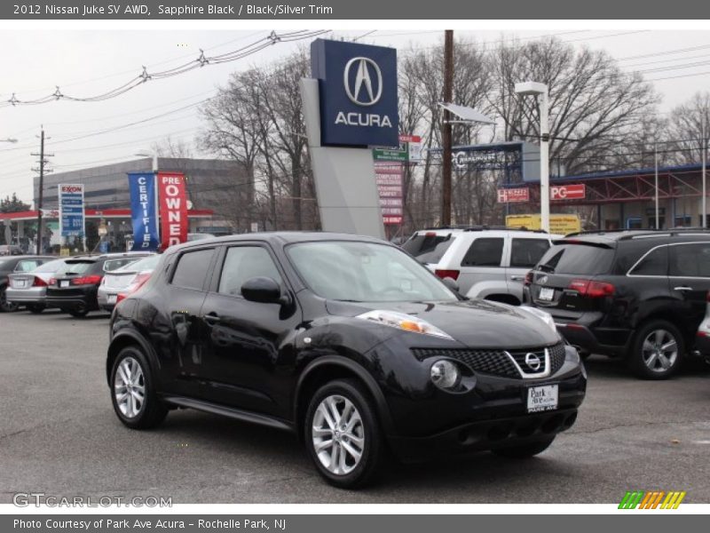 Sapphire Black / Black/Silver Trim 2012 Nissan Juke SV AWD