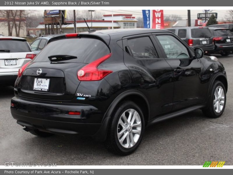 Sapphire Black / Black/Silver Trim 2012 Nissan Juke SV AWD