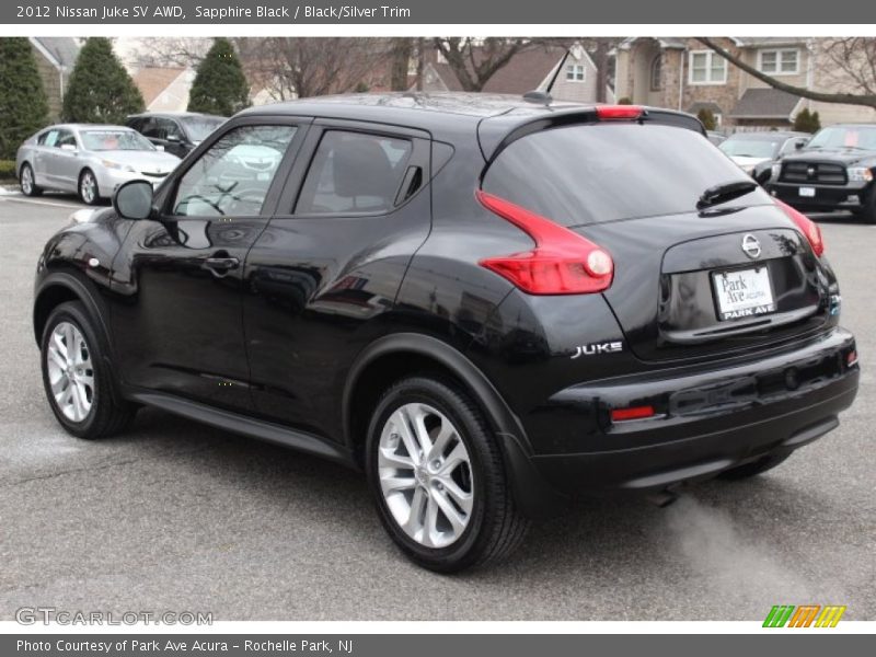 Sapphire Black / Black/Silver Trim 2012 Nissan Juke SV AWD