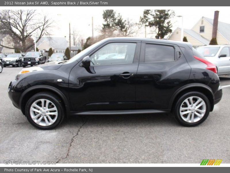 Sapphire Black / Black/Silver Trim 2012 Nissan Juke SV AWD
