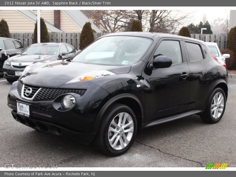Sapphire Black / Black/Silver Trim 2012 Nissan Juke SV AWD