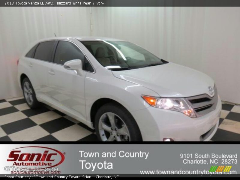 Blizzard White Pearl / Ivory 2013 Toyota Venza LE AWD
