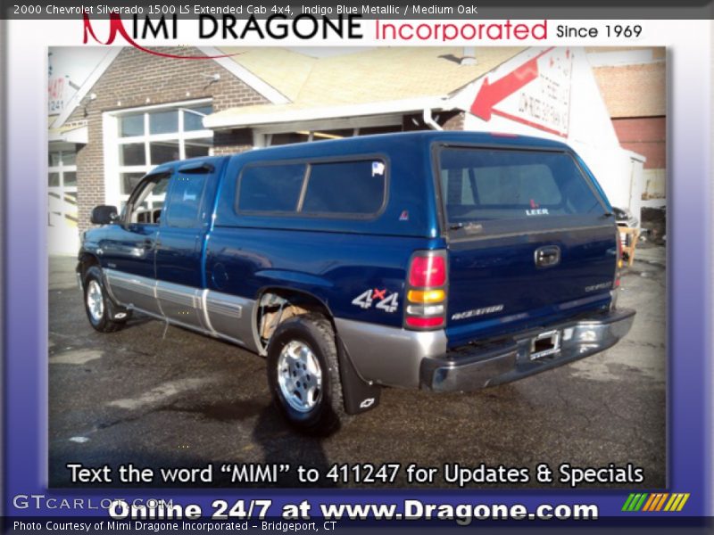 Indigo Blue Metallic / Medium Oak 2000 Chevrolet Silverado 1500 LS Extended Cab 4x4