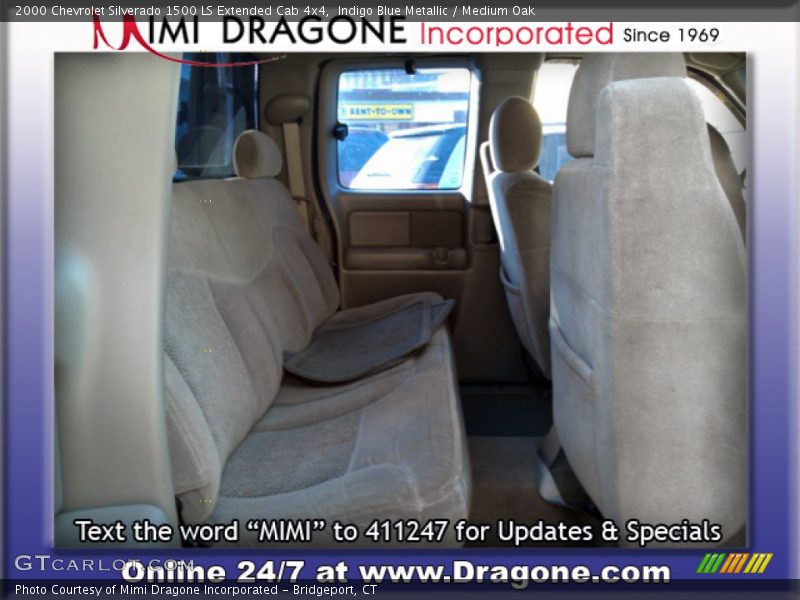 Indigo Blue Metallic / Medium Oak 2000 Chevrolet Silverado 1500 LS Extended Cab 4x4