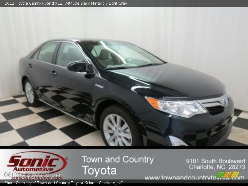 Attitude Black Metallic / Light Gray 2012 Toyota Camry Hybrid XLE