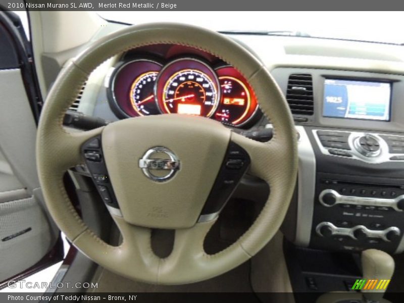 Merlot Red Metallic / Beige 2010 Nissan Murano SL AWD