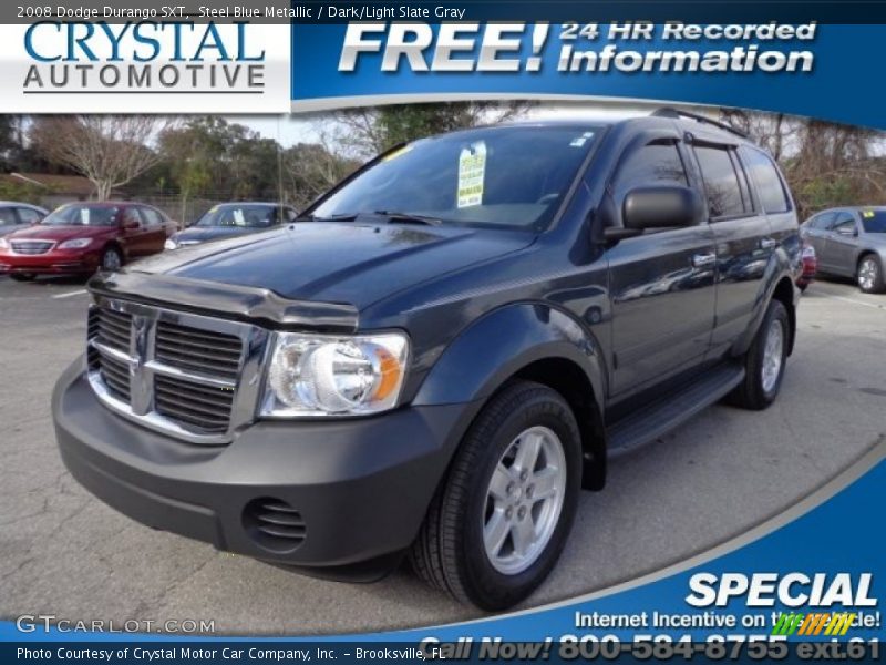 Steel Blue Metallic / Dark/Light Slate Gray 2008 Dodge Durango SXT