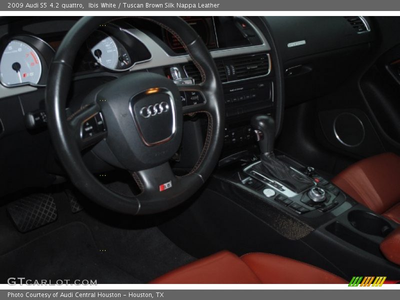 Ibis White / Tuscan Brown Silk Nappa Leather 2009 Audi S5 4.2 quattro