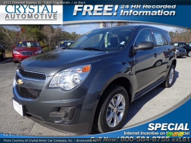 Cyber Gray Metallic / Jet Black 2011 Chevrolet Equinox LS