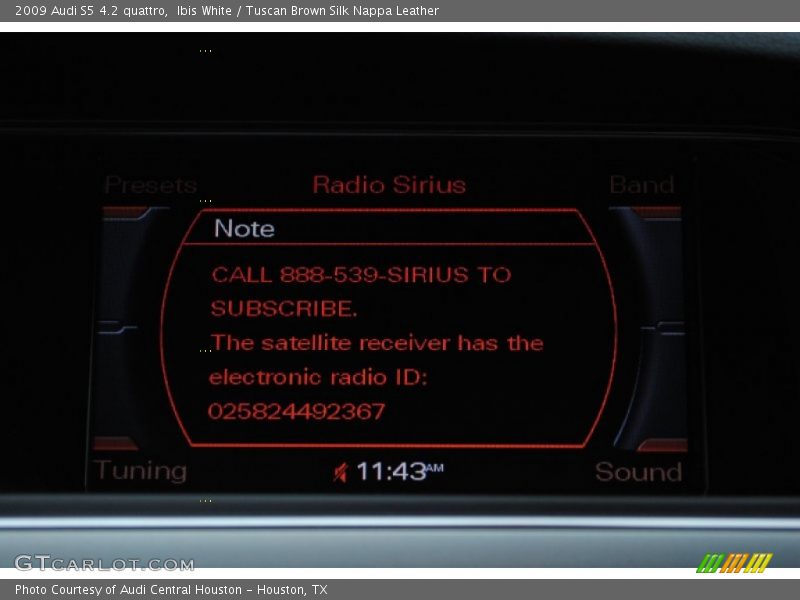 Ibis White / Tuscan Brown Silk Nappa Leather 2009 Audi S5 4.2 quattro