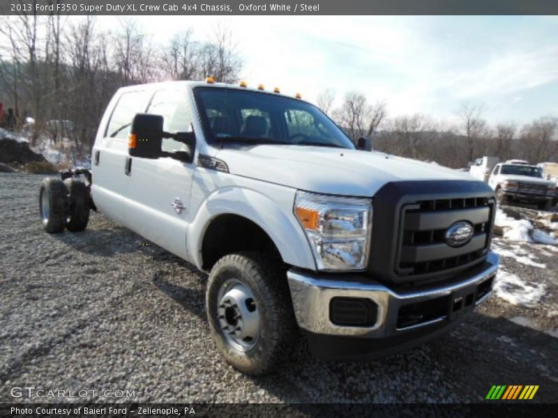 Front 3/4 View of 2013 F350 Super Duty XL Crew Cab 4x4 Chassis