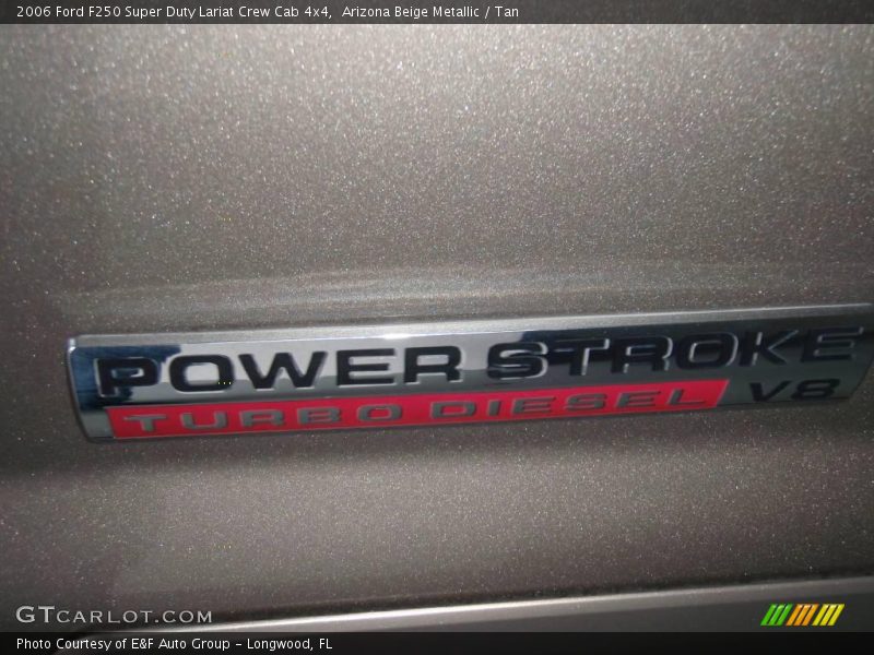 Arizona Beige Metallic / Tan 2006 Ford F250 Super Duty Lariat Crew Cab 4x4
