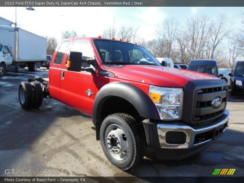 Front 3/4 View of 2013 F550 Super Duty XL SuperCab 4x4 Chassis