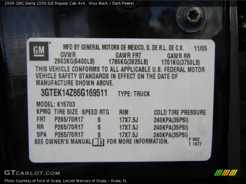 Onyx Black / Dark Pewter 2006 GMC Sierra 1500 SLE Regular Cab 4x4