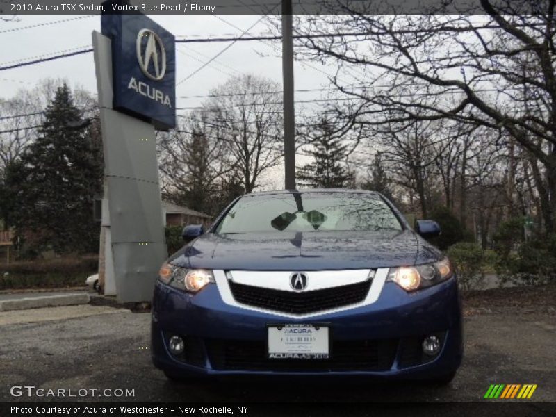 Vortex Blue Pearl / Ebony 2010 Acura TSX Sedan