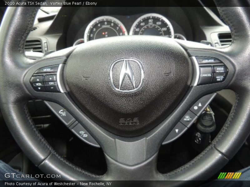 Vortex Blue Pearl / Ebony 2010 Acura TSX Sedan