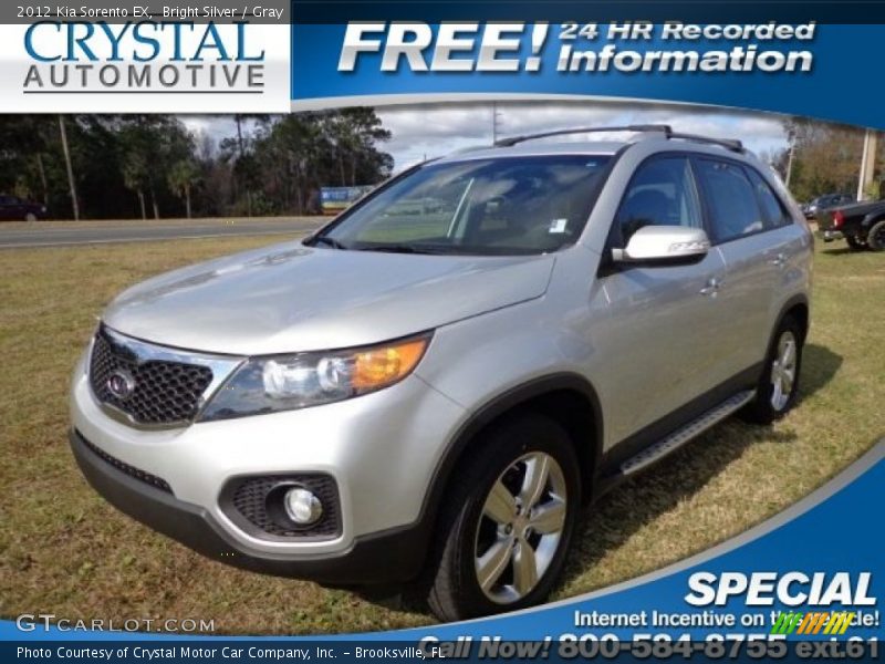 Bright Silver / Gray 2012 Kia Sorento EX