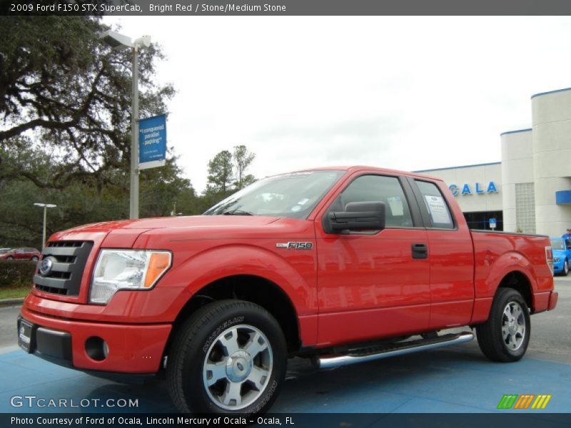 Bright Red / Stone/Medium Stone 2009 Ford F150 STX SuperCab