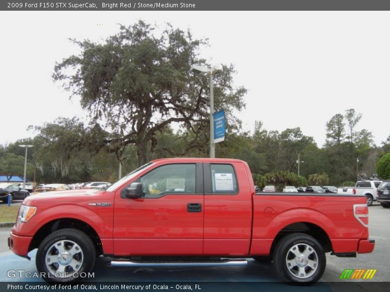 Bright Red / Stone/Medium Stone 2009 Ford F150 STX SuperCab