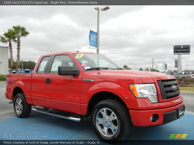 Bright Red / Stone/Medium Stone 2009 Ford F150 STX SuperCab