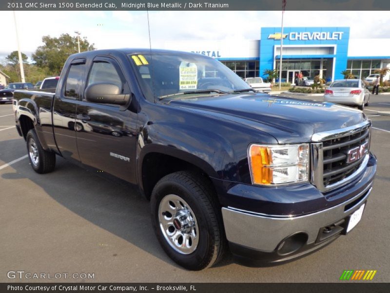Midnight Blue Metallic / Dark Titanium 2011 GMC Sierra 1500 Extended Cab
