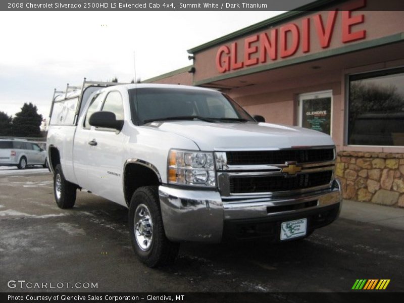 Summit White / Dark Titanium 2008 Chevrolet Silverado 2500HD LS Extended Cab 4x4